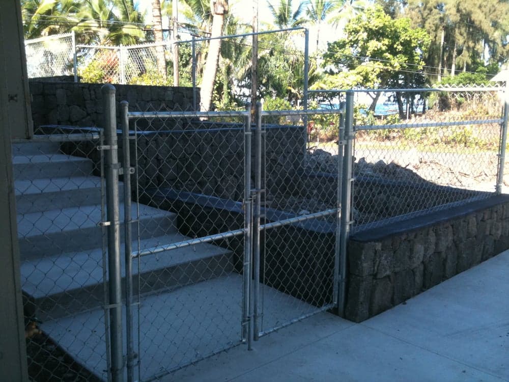 also rock walls with all types of fencing also custom gates to fitt — On The Line Fencing project, Big Island, Hawaii