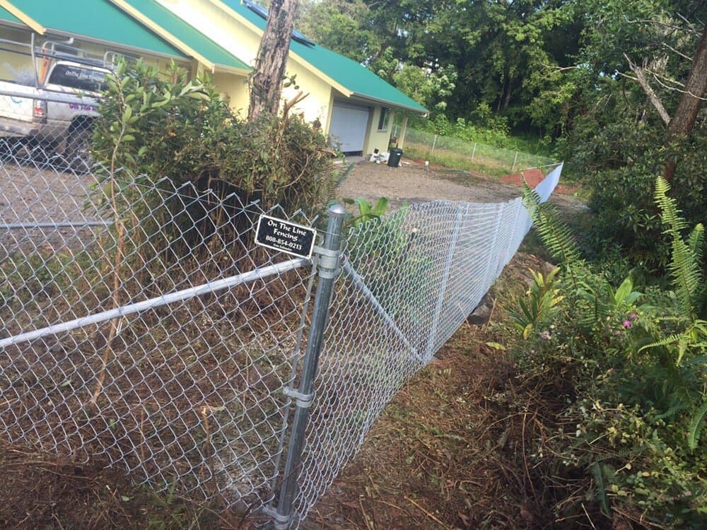 Chain link no top rail — On The Line Fencing project, Big Island, Hawaii